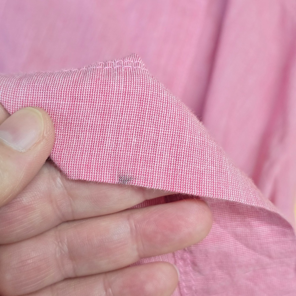 Alex Mill Wash & Go Shirt Womens L Pink Cotton Short Sleeve Camp Collar Casual - Picture 8 of 11